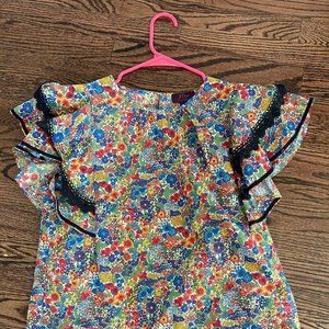 J. Crew Liberty Fabric Flutter Sleeve Top